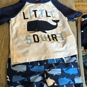 6-12 months swim suit and rash guard gymboree
